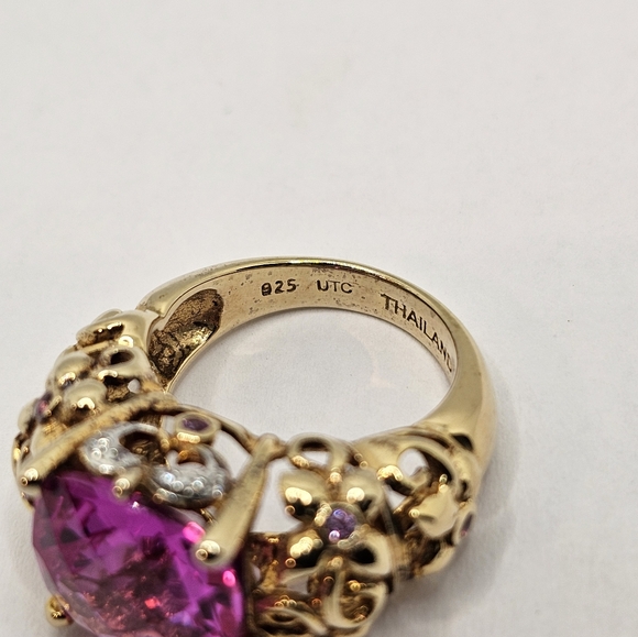 Vintage Technibond Pink Sapphire 💗 14k over Sterling Silver Sz 6! ✨️ - Picture 15 of 15